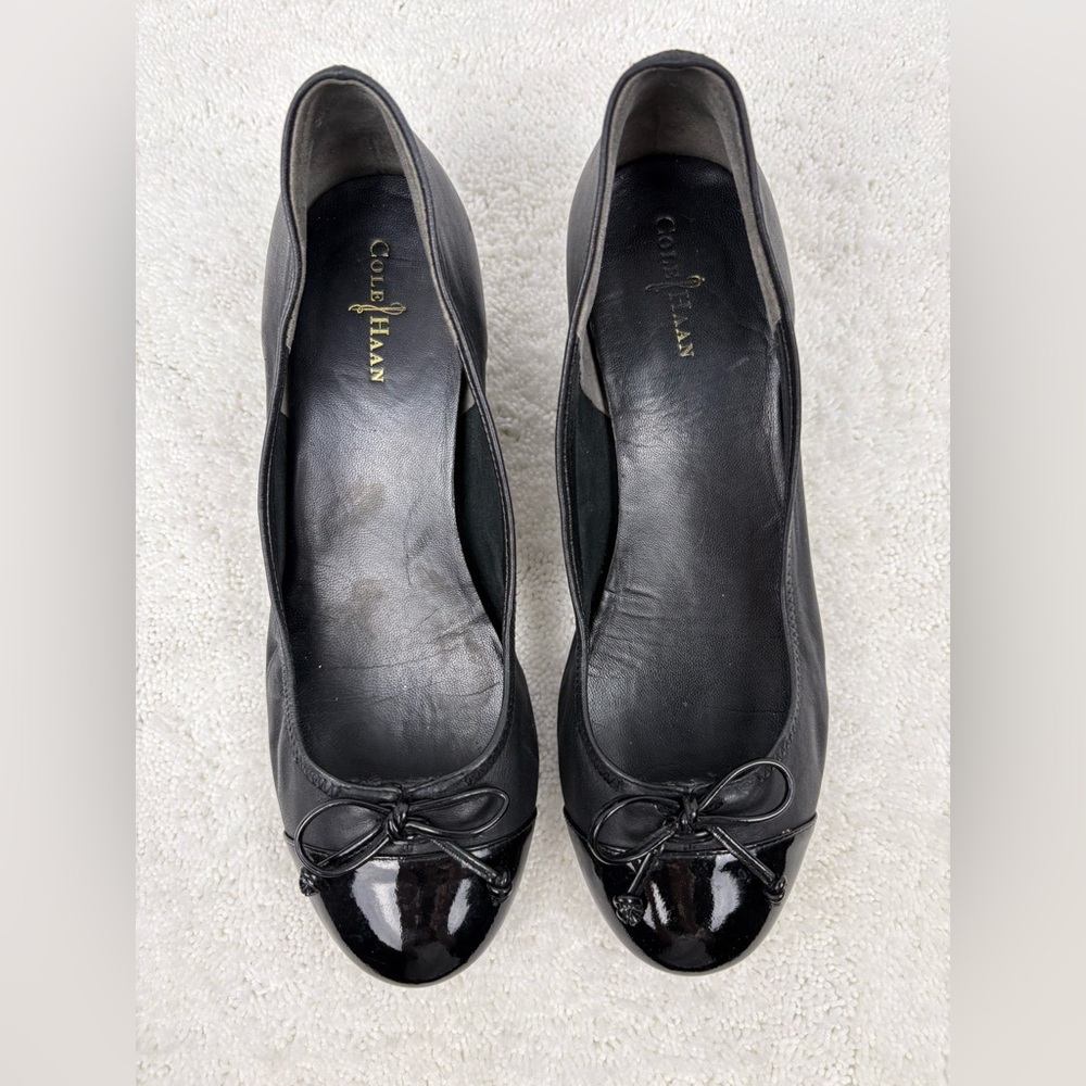 Cole Haan Women’s Nike Air Tali Patent Leather Cap Toe Wedge-Size: 8B